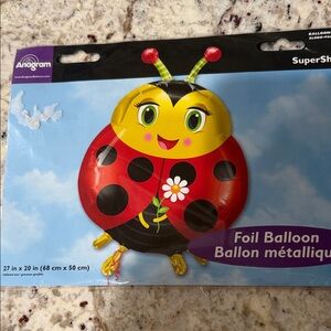Ladybug Foil Balloon - Red and Black
